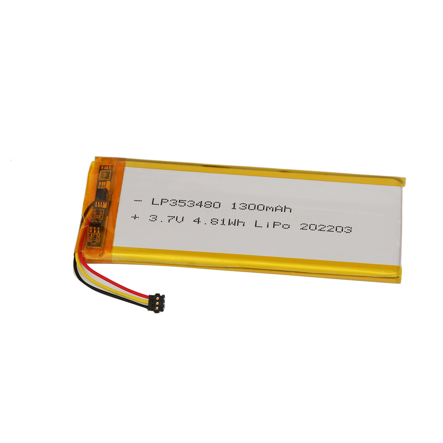 High capacity LiPo battery LP353480 1300mAh 3.7V battery